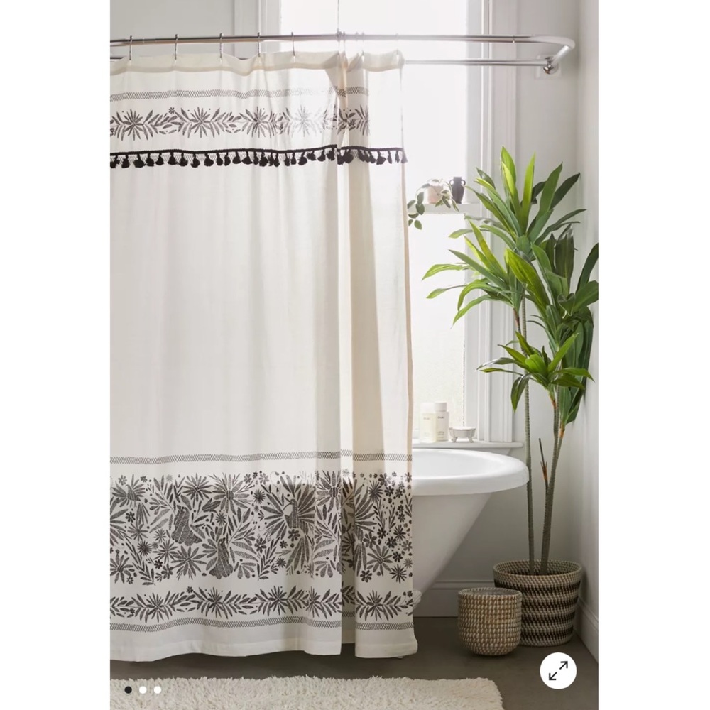 NWOT Cotton Boho Shower Curtain